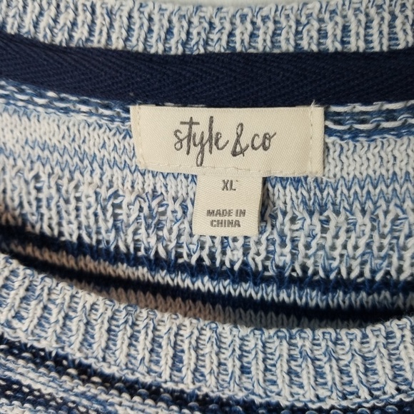 Style & Co blue Stripe Sweater - Picture 2 of 5